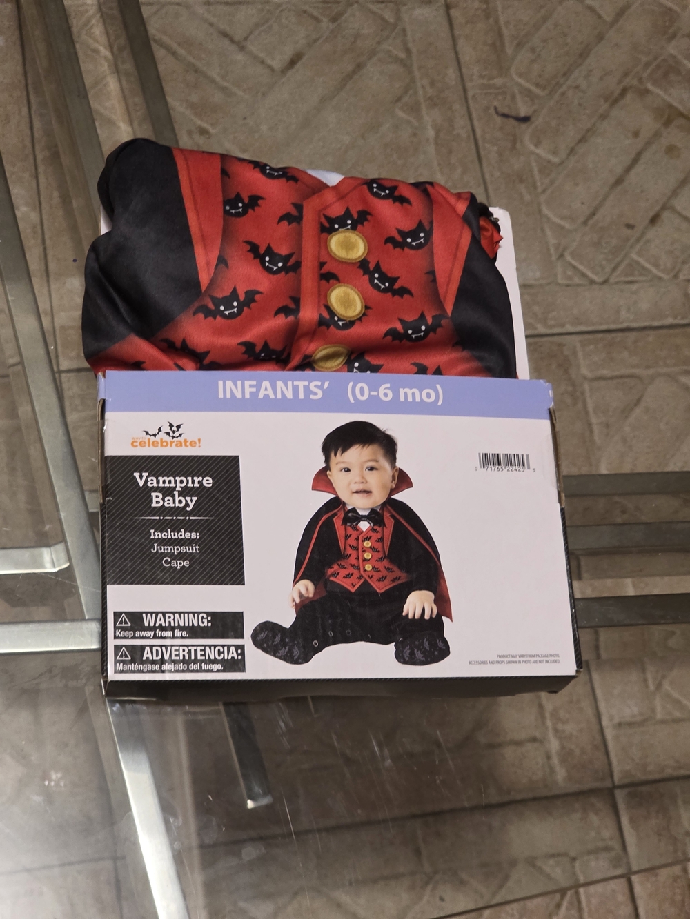Infant Vampire Baby Costume - Red and Black (0-6 mo)